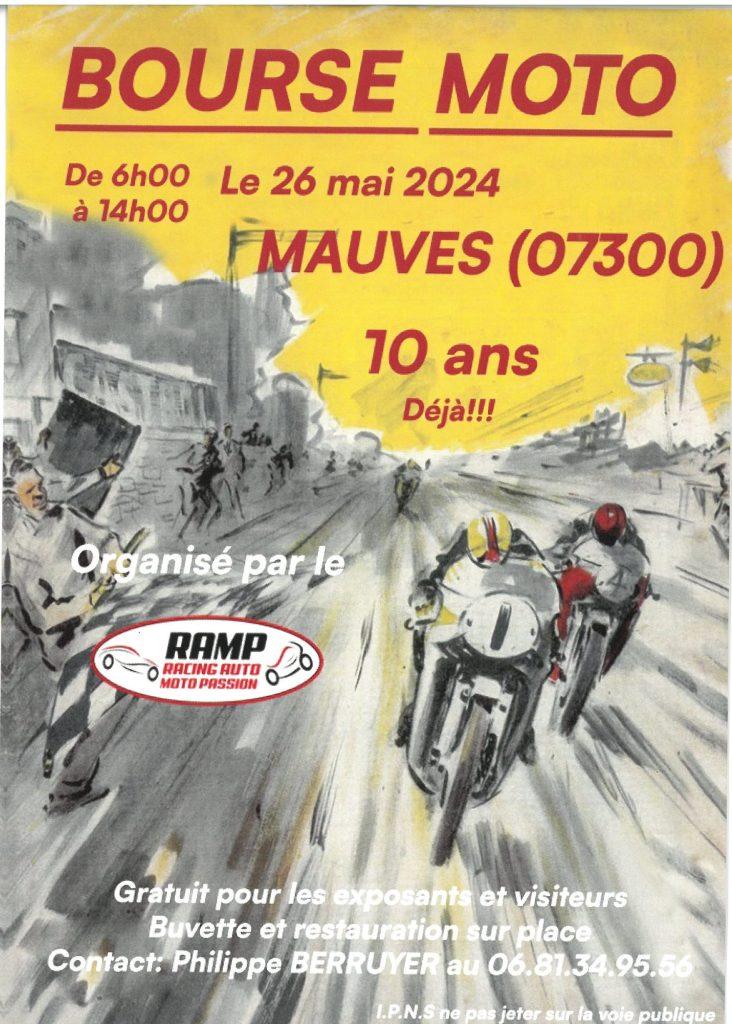 Affiche bourse moto mauves