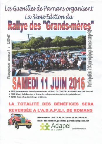 Affiche rallye des grand meres a parnan samedi 11 juin 2016