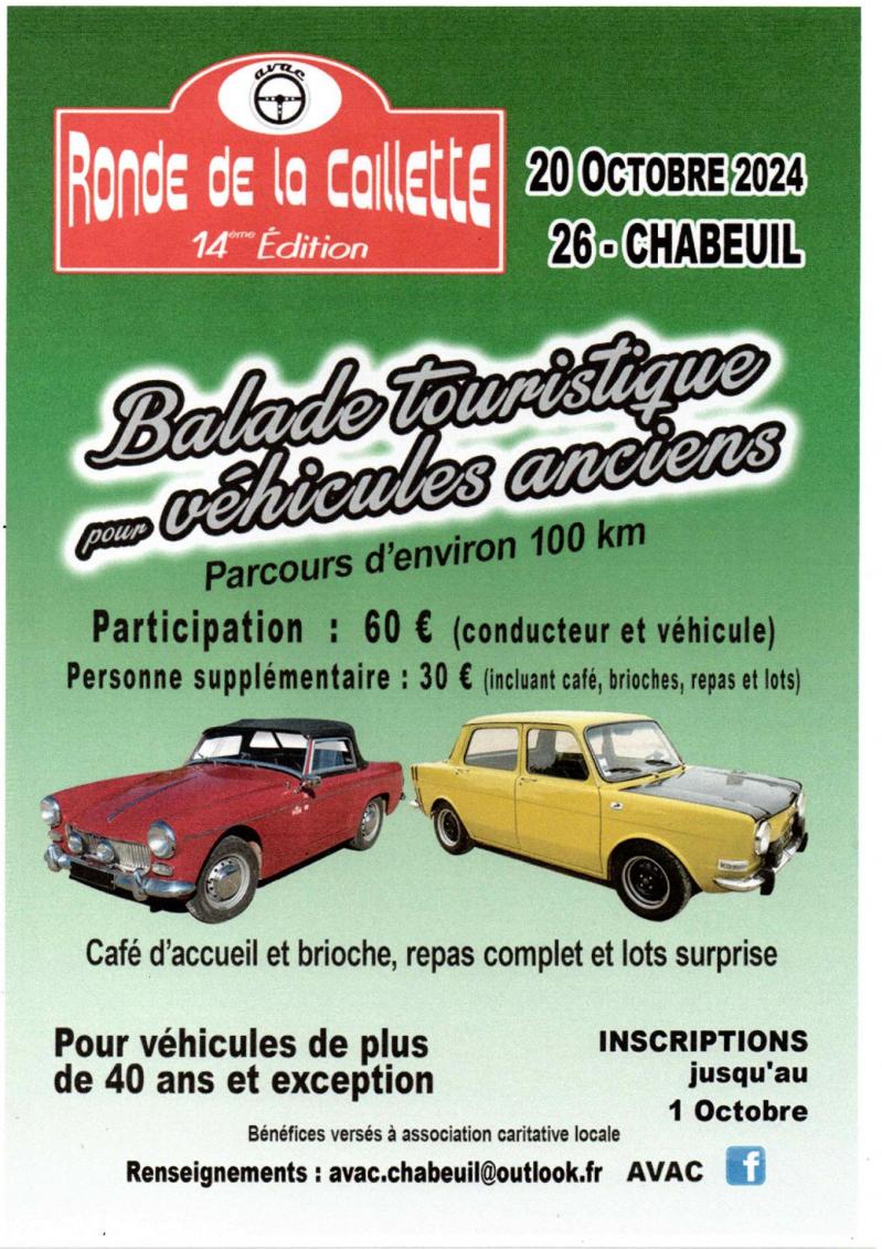 Affiche ronde de la cailette chabeuil 20 octobre