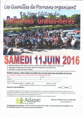 Bulletin inscription rallye des grand meres a parnan samedi 11 juin 2016