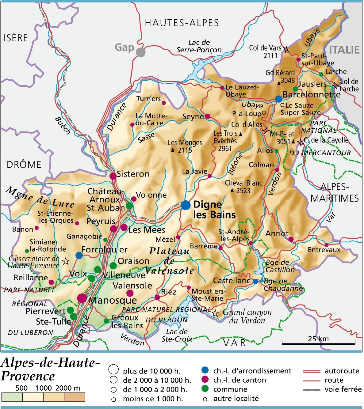 Carte alpes de haute provence
