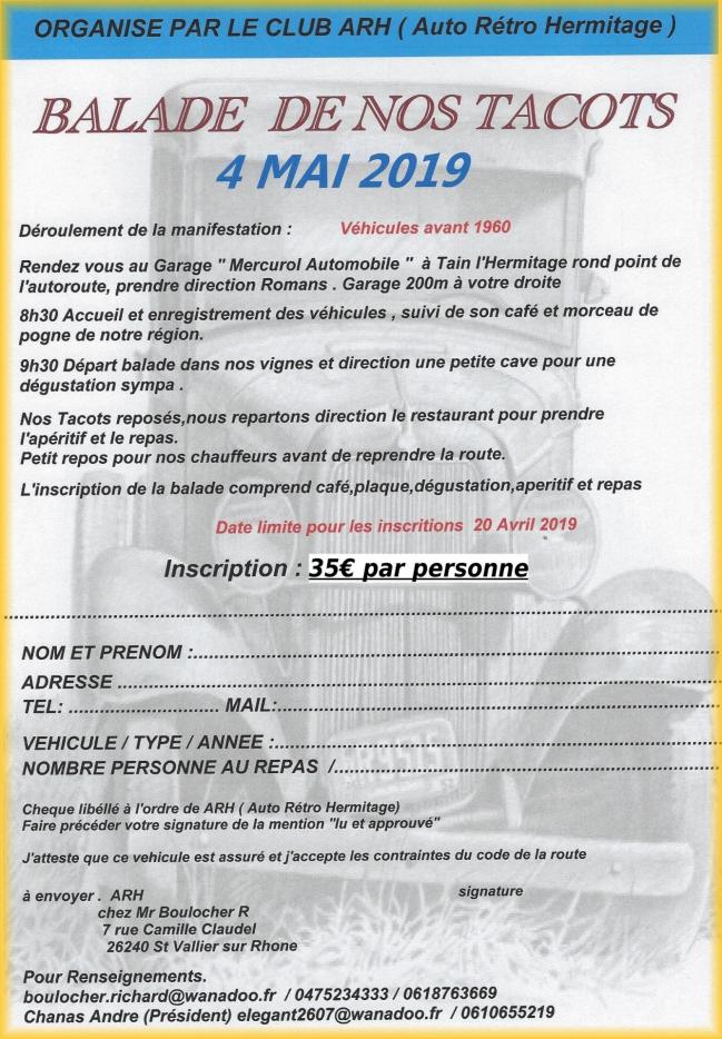 Inscription balade 4 mai 2019