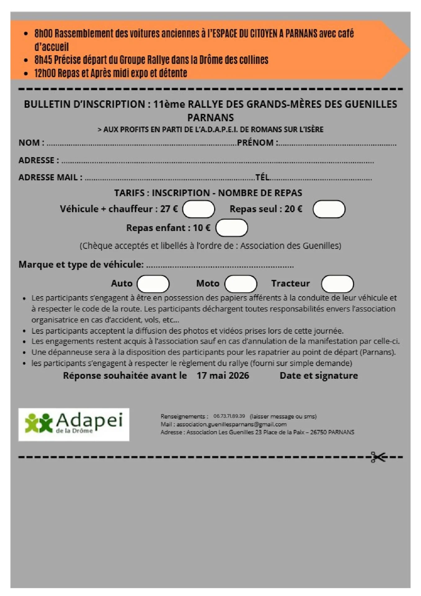 Inscription parnans 2026