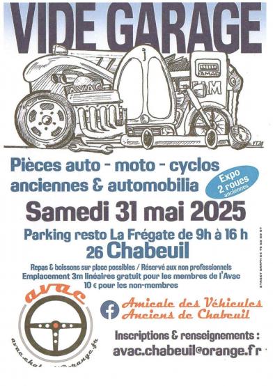 Vide garage le 31 mai